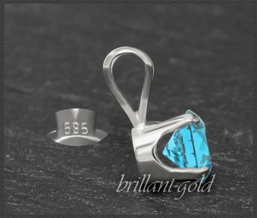 Anhänger 585 Gold türkiser Topas 4,5,6,7mm